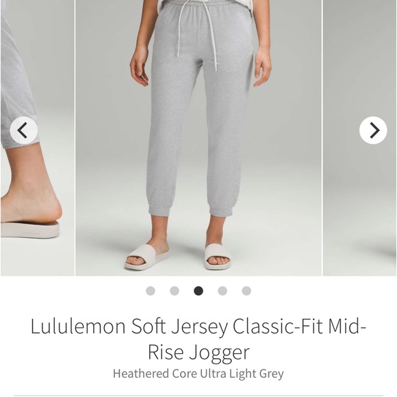 lululemon athletica Pants - Lululemon Soft Jersey Mid-Rise Jogger in Light Gray